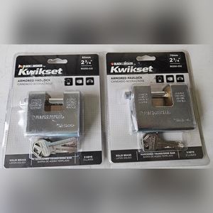 2 Black & Decker 2 3/4" Kwikset Armored Padlocks 60mm & 70mm